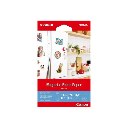 Canon Magnetic Photo Paper MG-101 - papier photo magnétique - 5 feuille(s) - 100 x 150 mm - 670 g/m² Canon - 1
