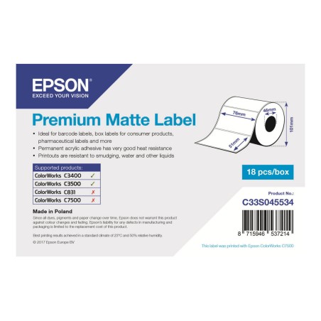 Epson Premium - Étiquettes en forme découpée - 650 étiquette(s) - 76 x 51 mm Epson - 1