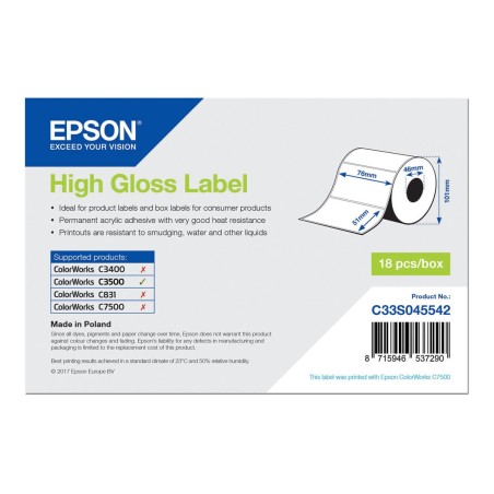 Epson - Étiquettes en forme découpée - 610 étiquette(s) - 76 x 51 mm Epson - 1