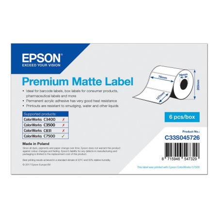 Epson Premium - Étiquettes en forme découpée - 5760 étiquette(s) - 76 x 127 mm Epson - 1