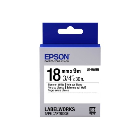 Epson LabelWorks LK-5WBN - bande d'étiquettes - 1 rouleau(x) - Rouleau (1,8 cm x 9 m) Epson - 1