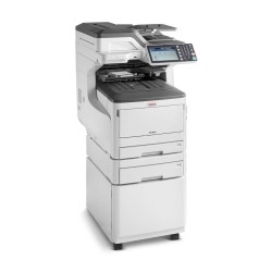 Photocopieur couleur professionnel A3, A4, OKI MC883 DNCT réseau recto verso automatique 2 magasins + meuble support