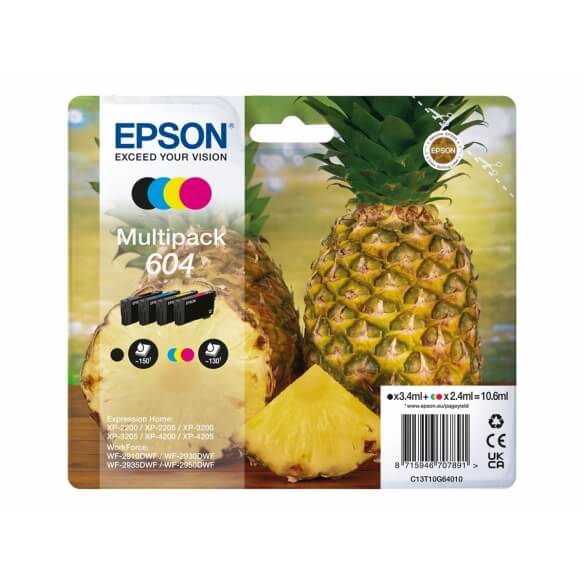 Epson 604 Multipack - pack de 4 - noir, jaune, cyan, magenta - original - cartouche d'encre Epson - 1