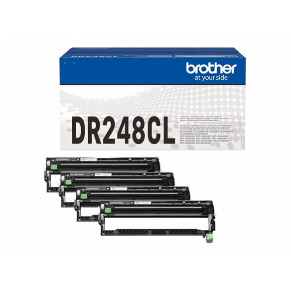 Brother Pack de 4 tambours noir, cyan, magenta, jaune DR248CL d'origine de 30000 pages