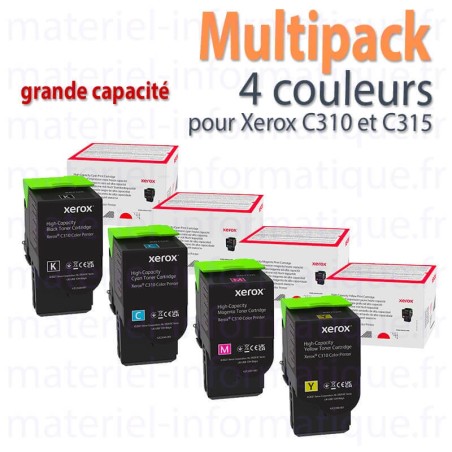 Multipack 4 couleurs grande capacité Xerox pour C315 et C310 toner d'origine