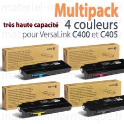 Multipack 4 couleurs très haute capacité Xerox pour VersaLink C400 / C405 toner d'origine