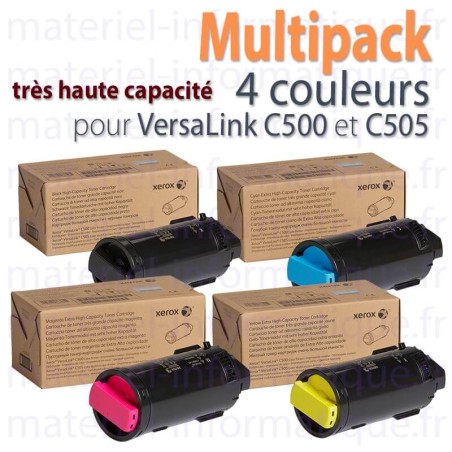 MultiPack 4 couleurs très haute capacité Xerox pour C500 et C505 d'origine