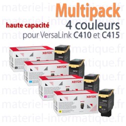 Multipack 4 couleurs haute capacité Xerox d'origine pour C410 et C415