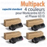 Multipack 4 couleurs capacité standard Xerox pour WorkCentre 6515 et Phaser 6510 toner d'origine