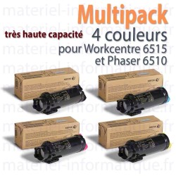 Multipack 4 couleurs très haute capacité Xerox pour WorkCentre 6515 et Phaser 6510 toner d'origine