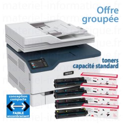 Offre groupée : imprimante multifonction wifi couleur Xerox C235 DNI + 1 jeu de consommable d'origine Xerox (standard)