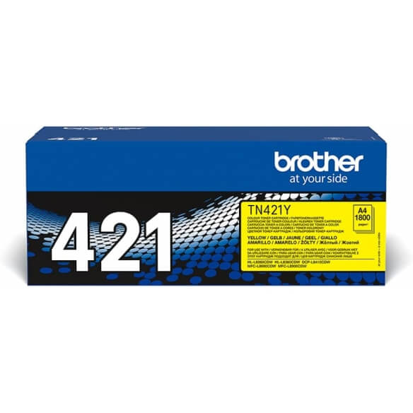 Brother TN-421C cartouche de toner jaune d'origine de capacité standard (1800 pages)
