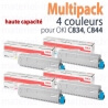 Multipack toner d'origine 4 couleurs haute capacité pour Oki C834, 844