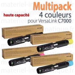 Multipack 4 couleurs haute capacité Xerox pour C7000 toner d'origine