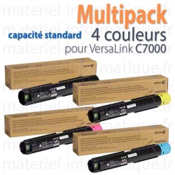 Multipack 4 couleurs capacité standard Xerox pour C7000 toner d'origine