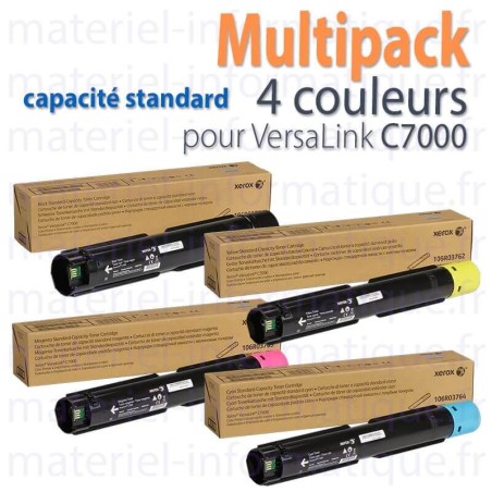 Multipack 4 couleurs capacité standard Xerox pour C7000 toner d'origine