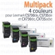 Multipack 4 couleurs Lexmark pour CS730, CS735 et CX730, CX735 toner d'origine - 71C20PACK
