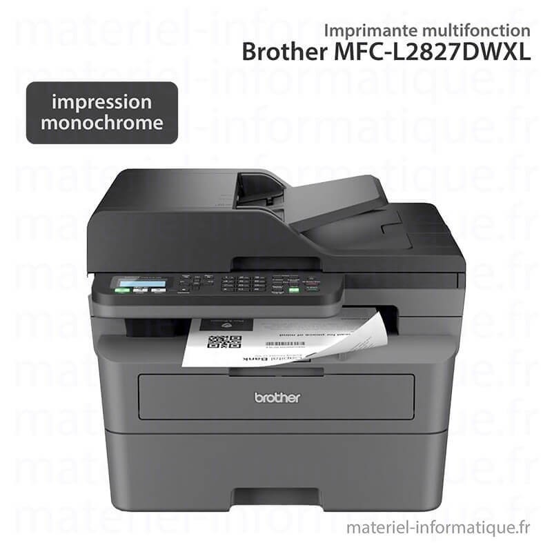 Pack imprimante multifonction laser 4-en-1 monochrome A4 Brother MFC-L2827DWXL