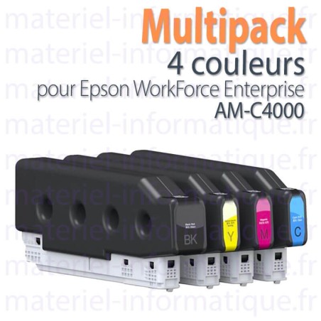 Multipack 4 couleurs Epson C13T08H d'origine pour WorkForce Enterprise AM-C4000