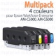 Multipack 4 couleurs Epson C13T08G d'origine pour WorkForce Enterprise AM-C5000, AM-C6000 - C13T08GPACK