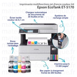 Epson EcoTank ET-5170 imprimante multifonctions jet d'encre couleur A4