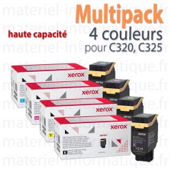 Multipack 4 couleurs haute capacité Xerox d'origine pour C320 et C325