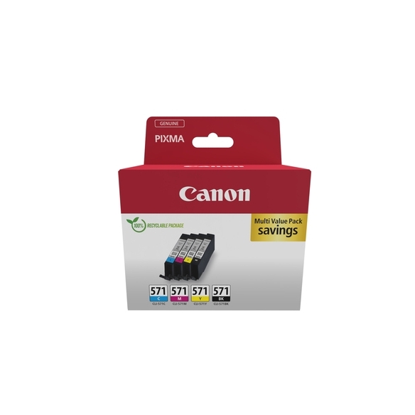 Canon CLI-571 C/M/Y/BK Multipack - Pack de 4 - 7 ml - noir, jaune, cyan, magenta - 0386C009 | Le Matériel Informatique