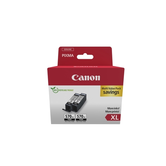 Canon PGI-570PGBK XL Twin Pack - Pack de 2 - 22 ml - XL - noir - 0318C010 | Le Matériel Informatique