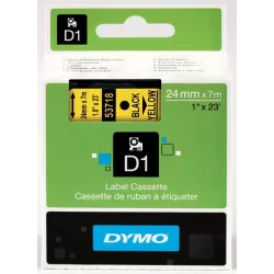 DYMO 53718 Ruban D1 Standard Noir sur Jaune 24mm x 7m