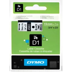 DYMO 45803 Ruban D1 Standard Noir sur Blanc 19mm x 7m