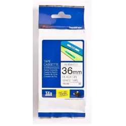 Brother TZE-261Ruban Laminé largeur 36mm Noir sur Blanc 8m