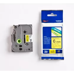 Brother TZE-611 Ruban Laminé largeur 6 mm Noir sur Jaune 8m
