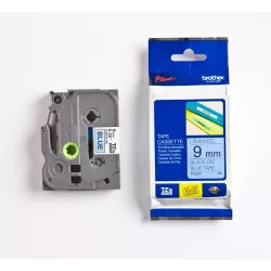 Brother TZE-521 Ruban Laminé largeur 9 mm Noir sur Bleu 8m