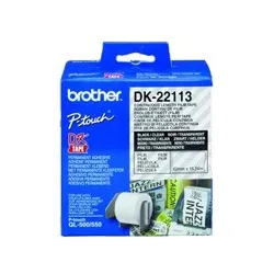 Brother DK22113 Rouleau de 15m continu support film adhésif transparent 62mm Brother