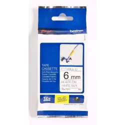 Brother TZE-FX211 Ruban fléxible largeur 6mm Noir sur Blanc 8m