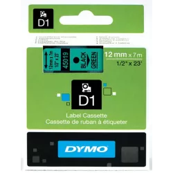 DYMO 45019 Ruban D1 Standard 12mm x 7m Noir sur Vert