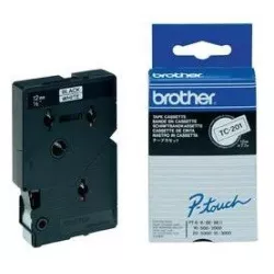 Brother TC 201 RUBAN d'étiquette Noir sur Blanc largeur 12 mm