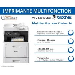 Brother MFC-L8690CDW multifonction laser couleur A4, recto-verso, Wifi